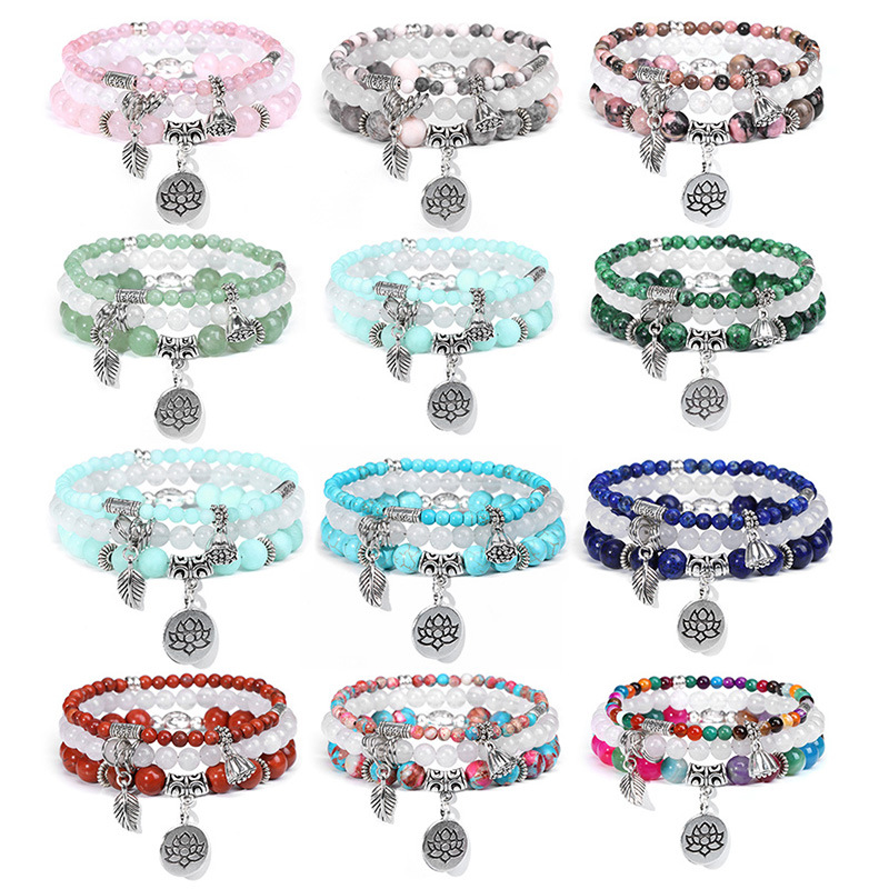 Bohemian Style Natural Stone Agate Beads Elastic Bracelet 3