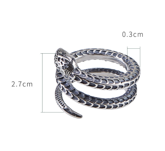 Silver Snake Ring 7