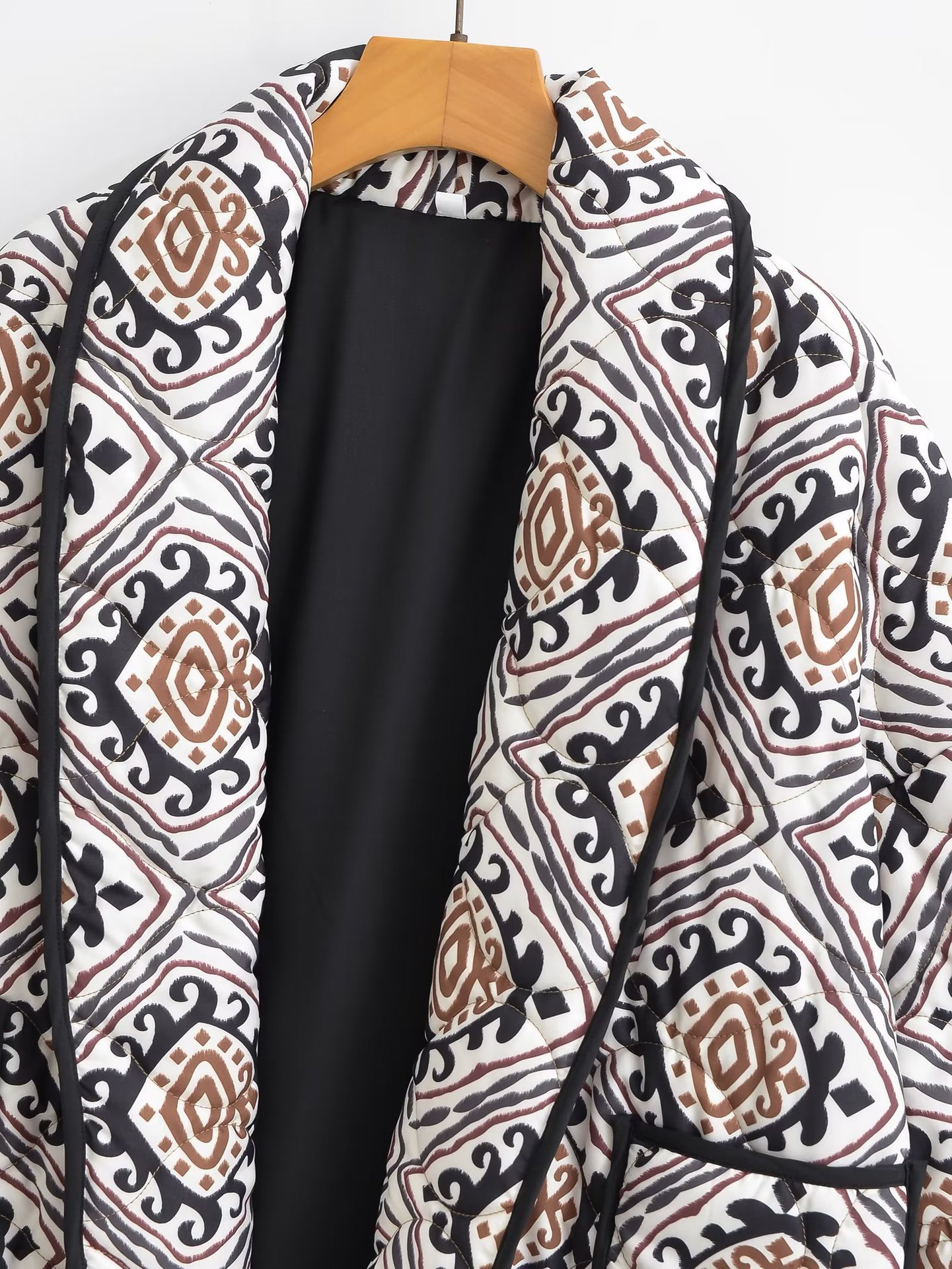 Pattern Print Cotton-padded Jacket Coat Image 5