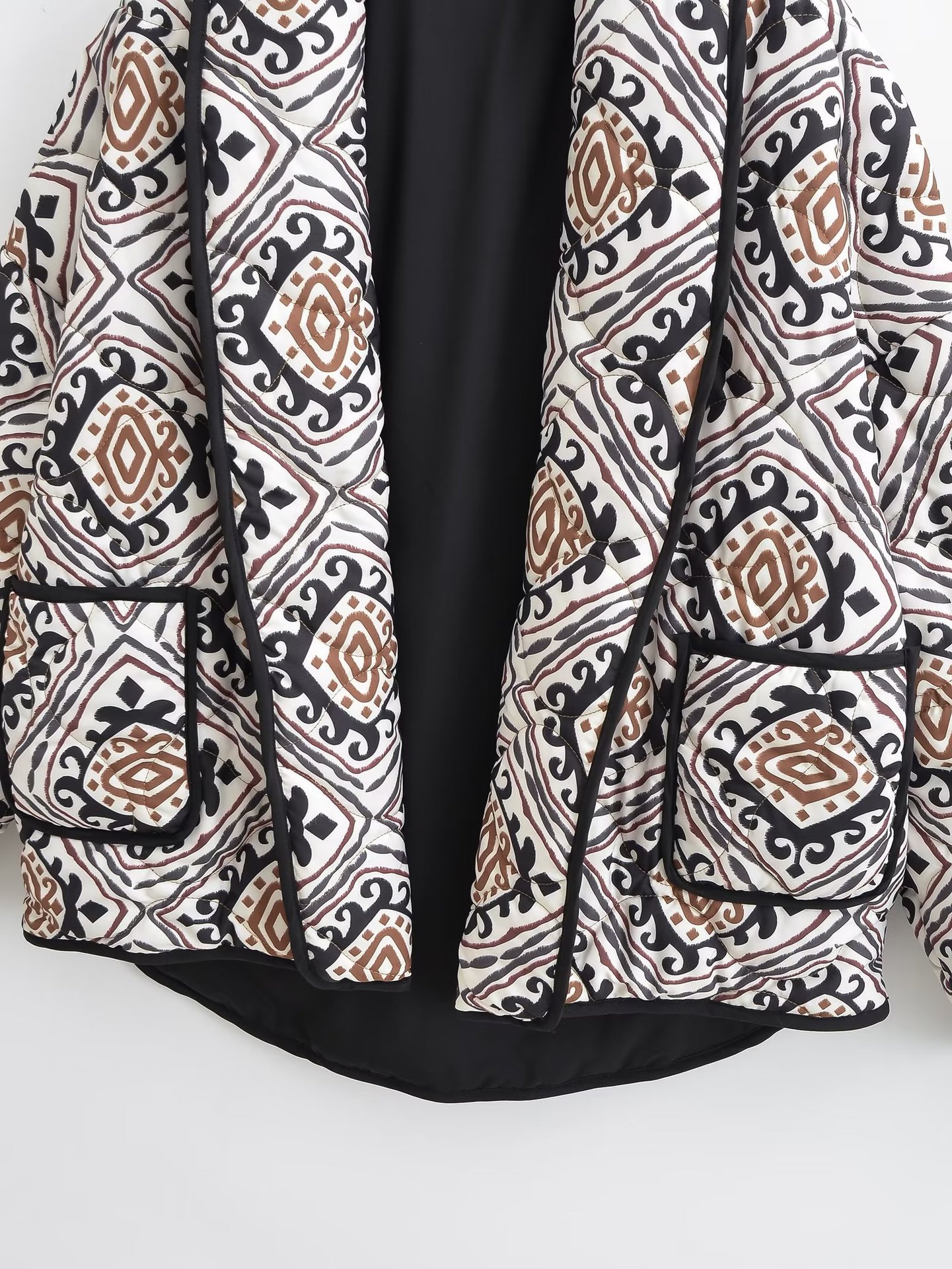 Pattern Print Cotton-padded Jacket Coat Image 3