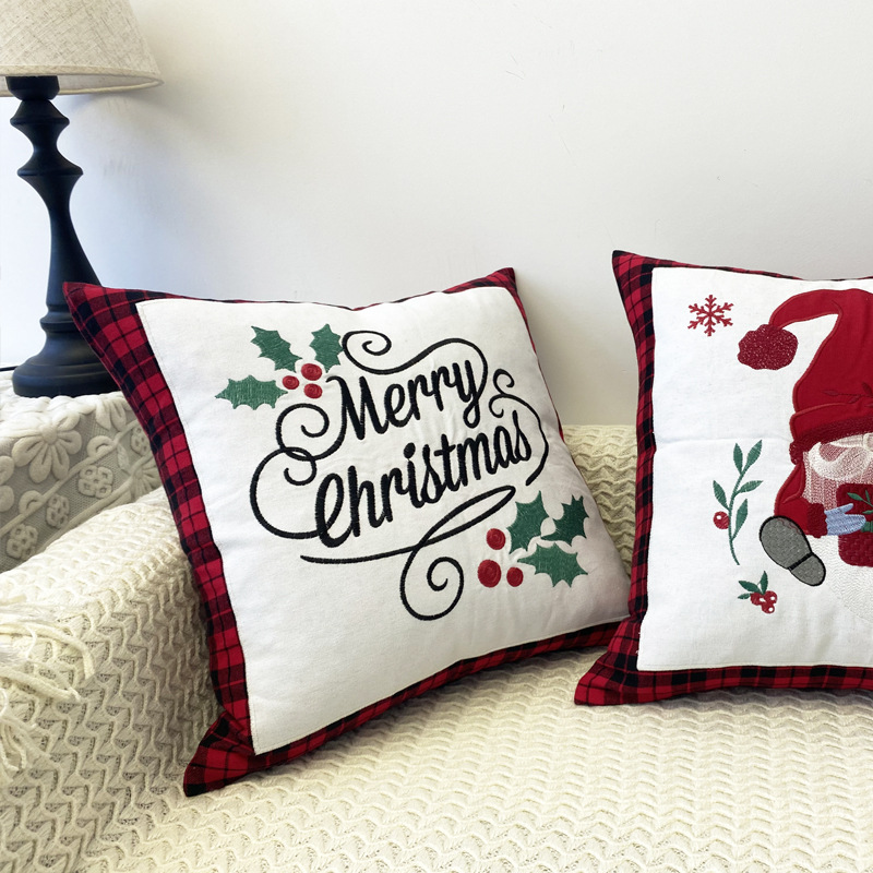 Christmas Embroidery Pillow Cover Style