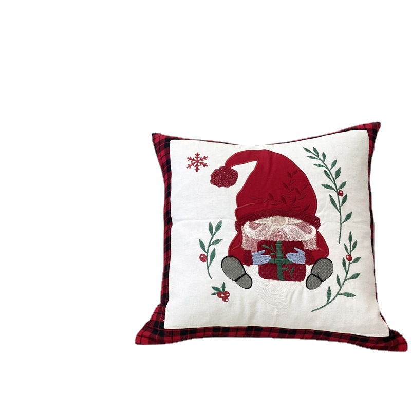 Christmas Embroidery Pillow Cover Deer