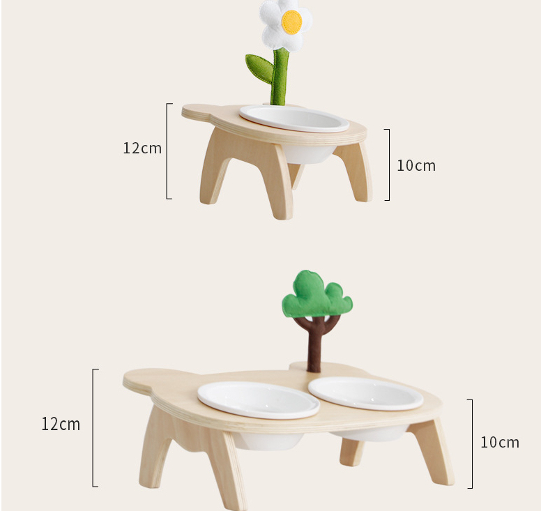 Dining Bowl Pet High Foot Cat Oblique Mouth Food Holder