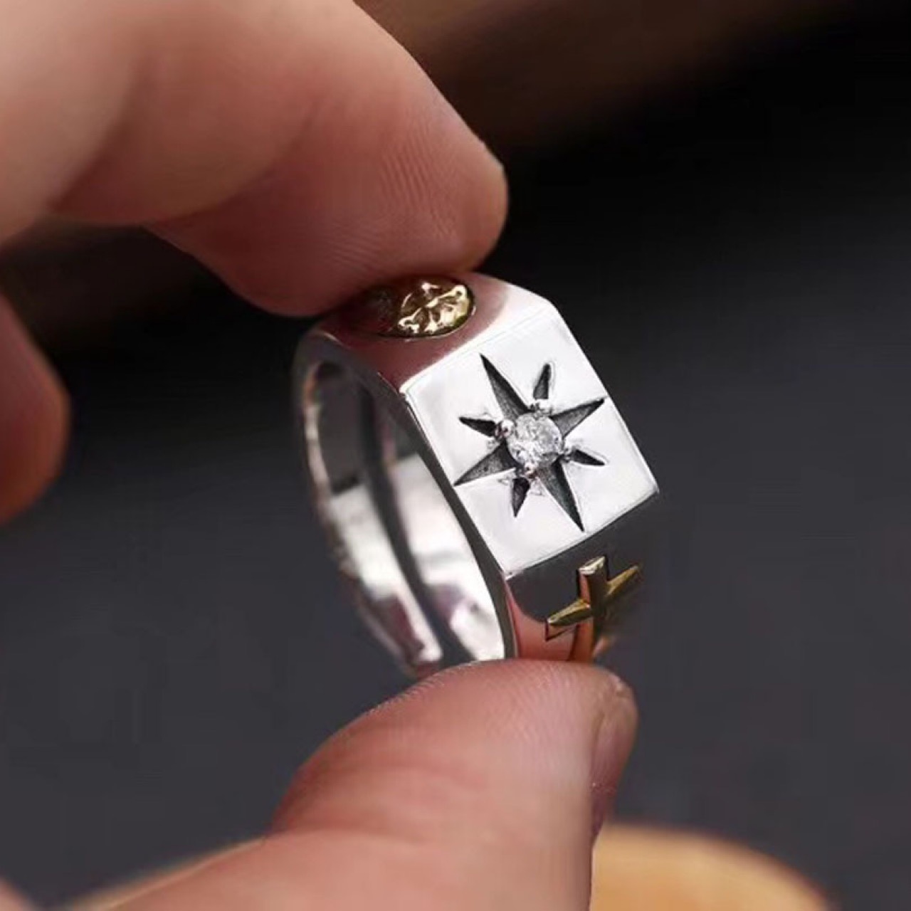 Cross Virgin Mary Ring Image 1