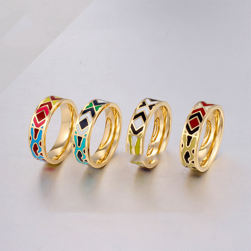 Popular Retro Enamel Ring