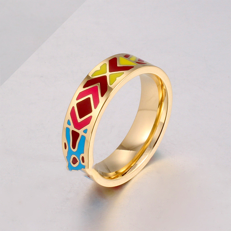 Popular Retro Enamel Ring