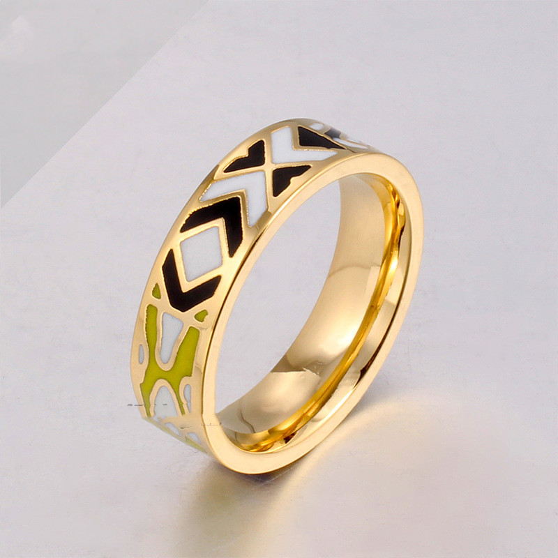 Popular Retro Enamel Ring