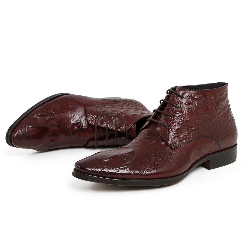 High-top Alligator Leather Doc Martens Top View