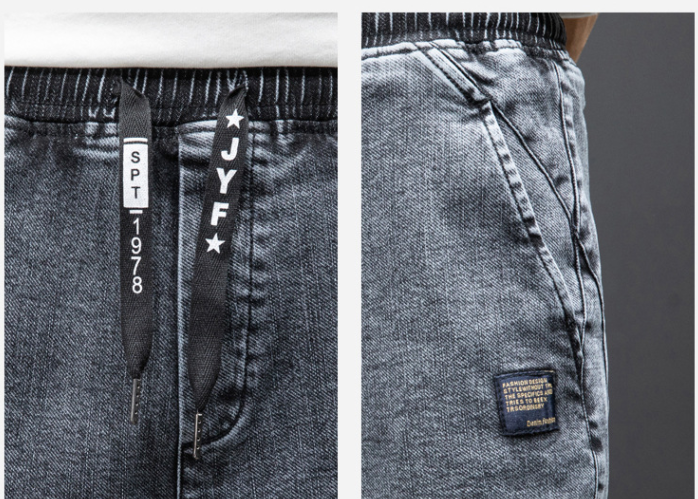 Men's Cropped Oversized Slimming Jeans in Black