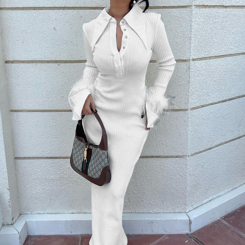 Fashion Polo Collar Dress Image 2
