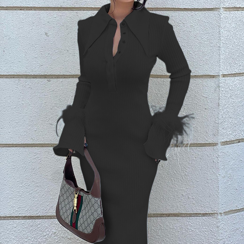Fashion Polo Collar Dress Image 3