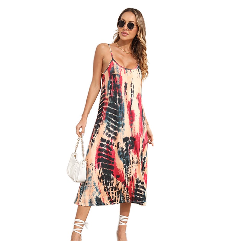 Women’s Fashion Suspenders Loose Dress Image 3