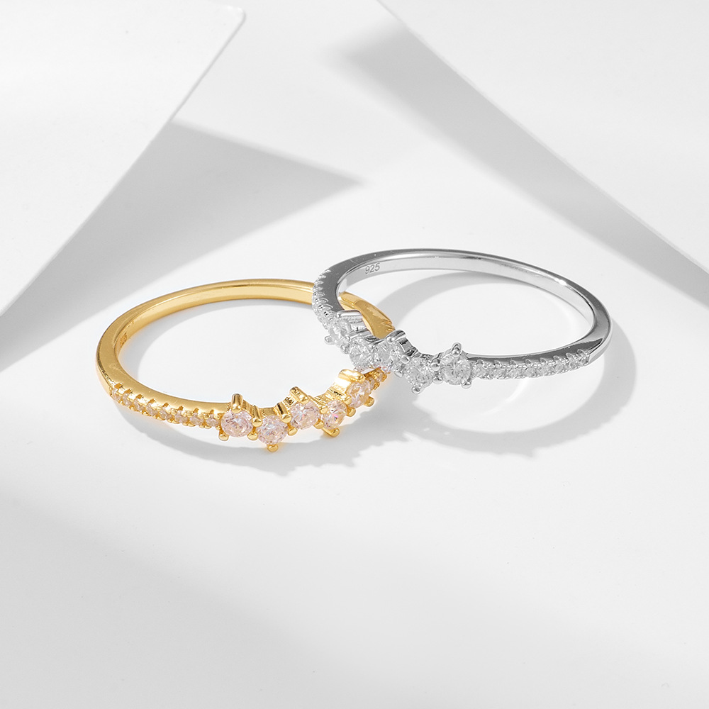 Micro Inlaid Zircon Sterling Silver Ring