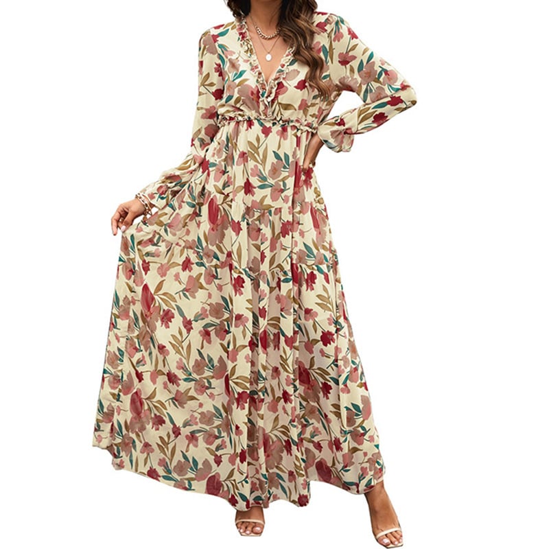 Printed Long Sleeve Dress - Image 6