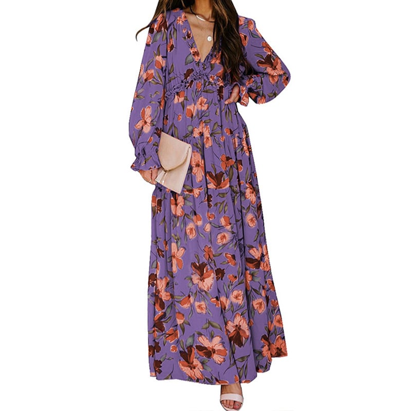 Printed Long Sleeve Dress - Image 3