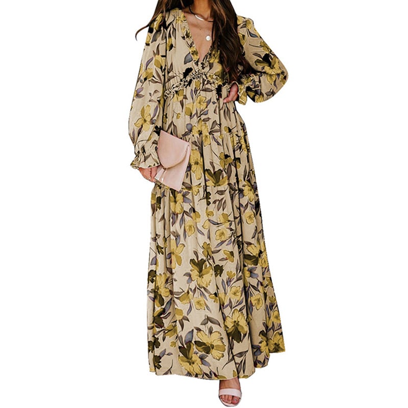 Printed Long Sleeve Dress - Image 4