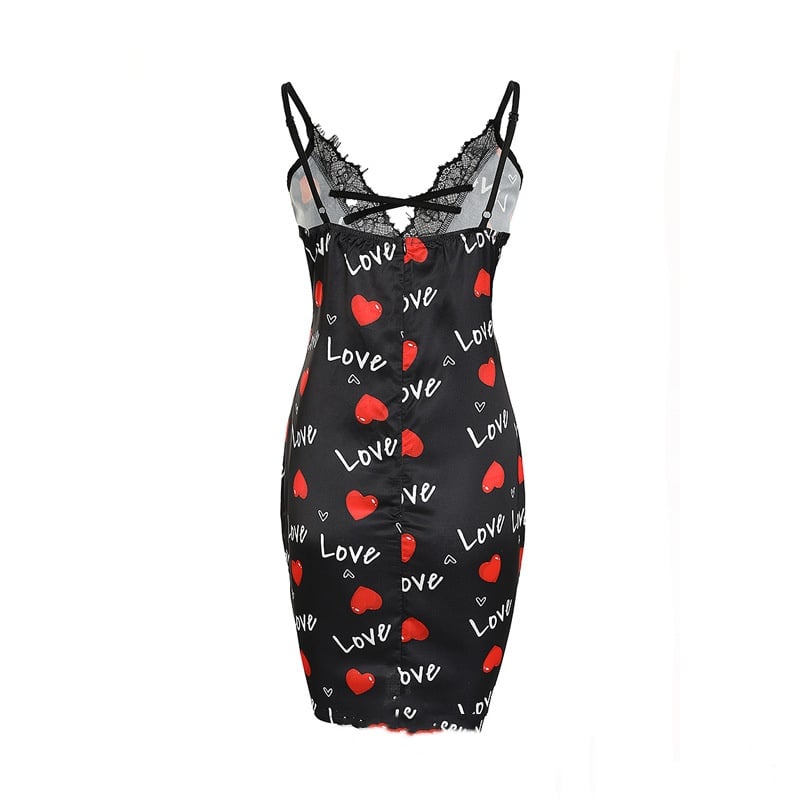 Women's Fashion Lace Stitching Printing Tight Skirt Image 6