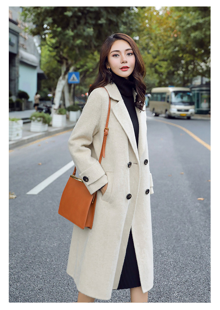 Trendy Smog Blue Ladies Woolen Coat