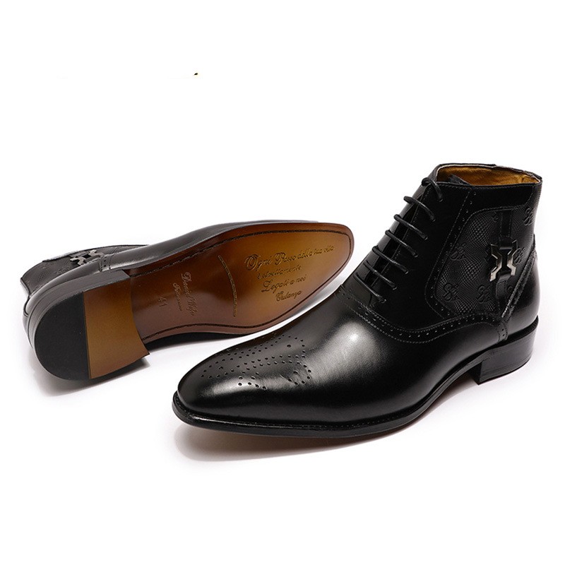 Men's Pointed Leather Boots Image 5