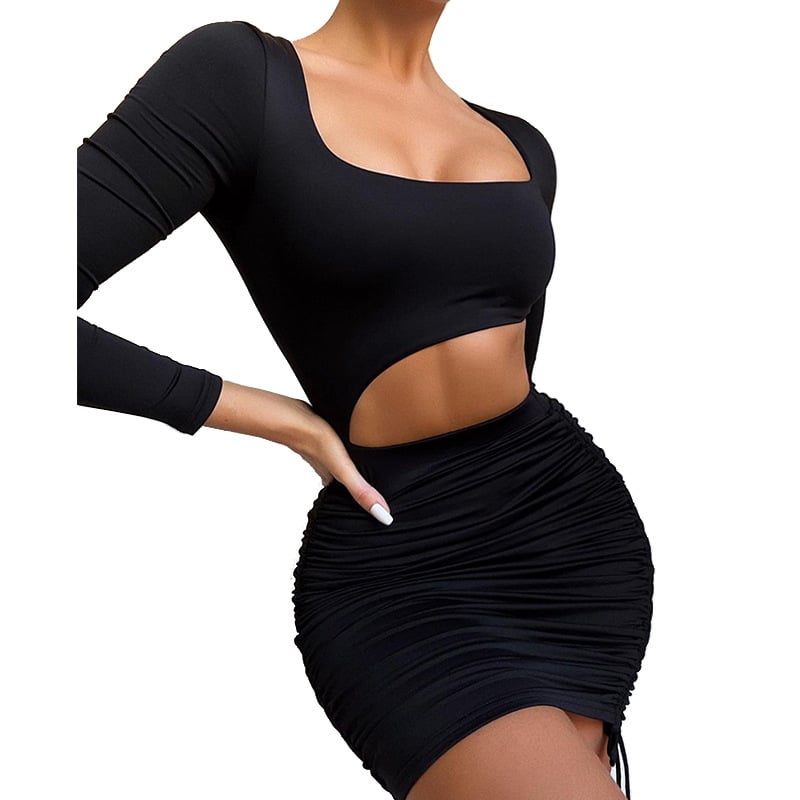 Women's Hollow-out Long Sleeved Dress 4