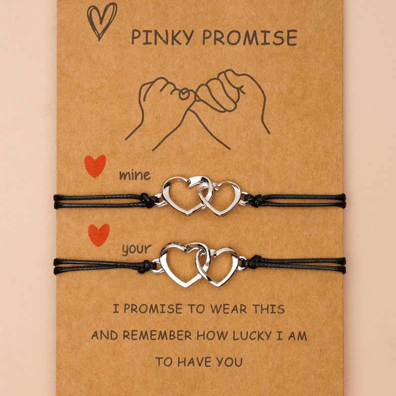 Creative Heart Shaped Wax Thread Braided Bracelet 6