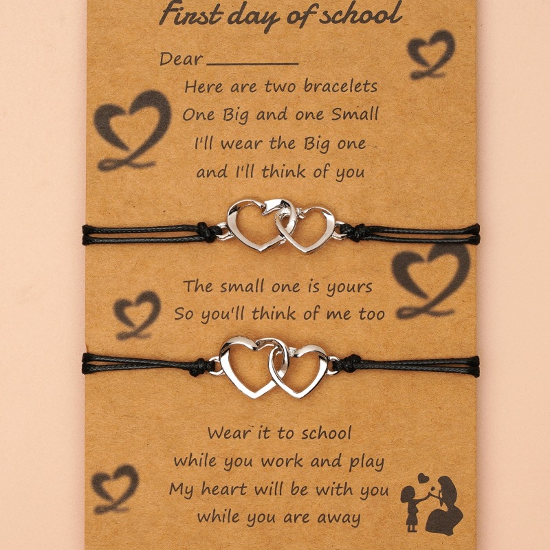 Creative Heart Shaped Wax Thread Braided Bracelet 5