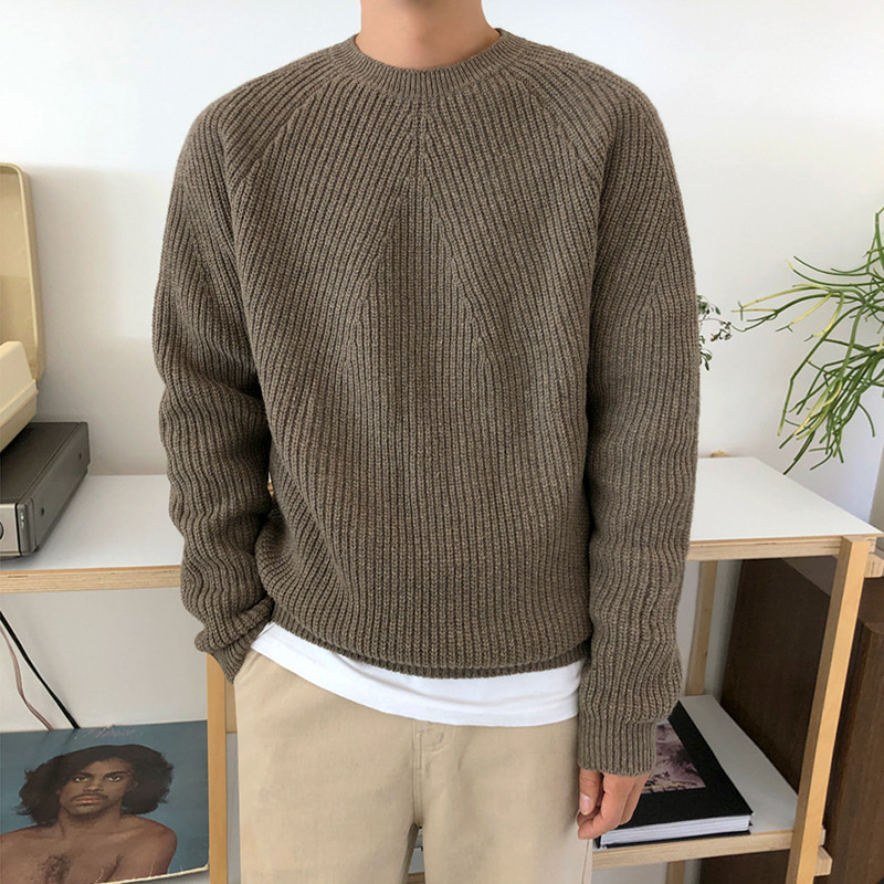 Men's Solid Color Sweater Coat Image 3