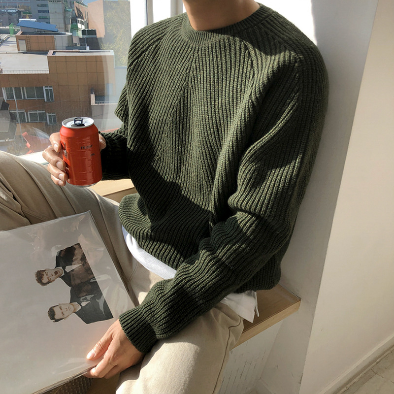 Men's Solid Color Sweater Coat Image 2