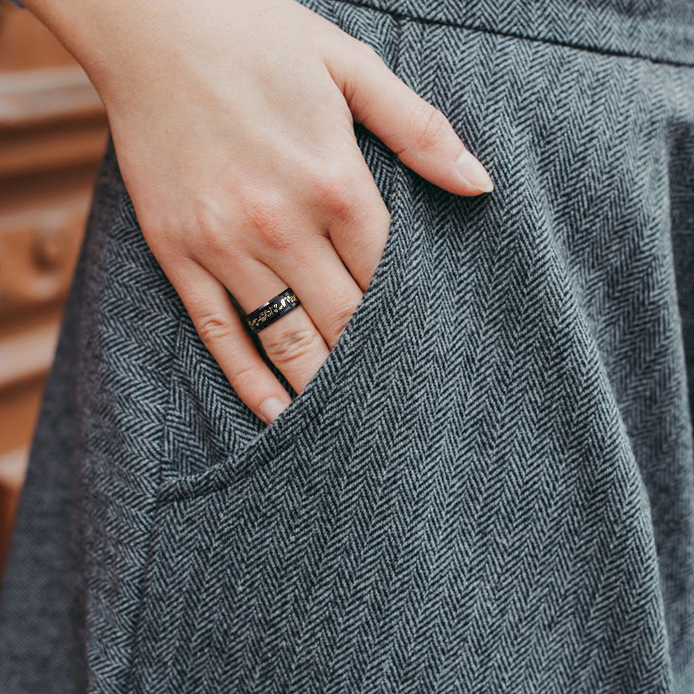 Wide Face 8mm Black Unisex Tungsten Ring Image 6