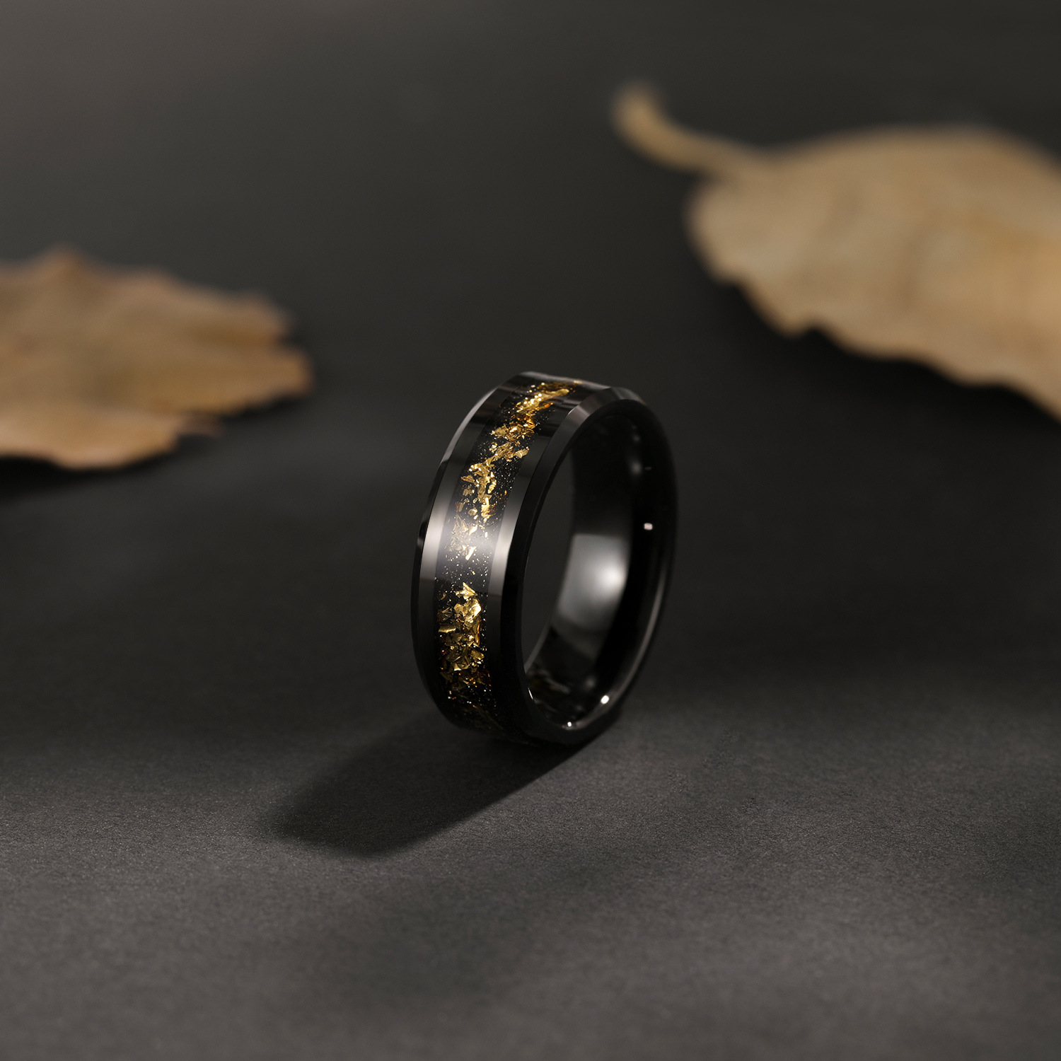 Wide Face 8mm Black Unisex Tungsten Ring Image 3