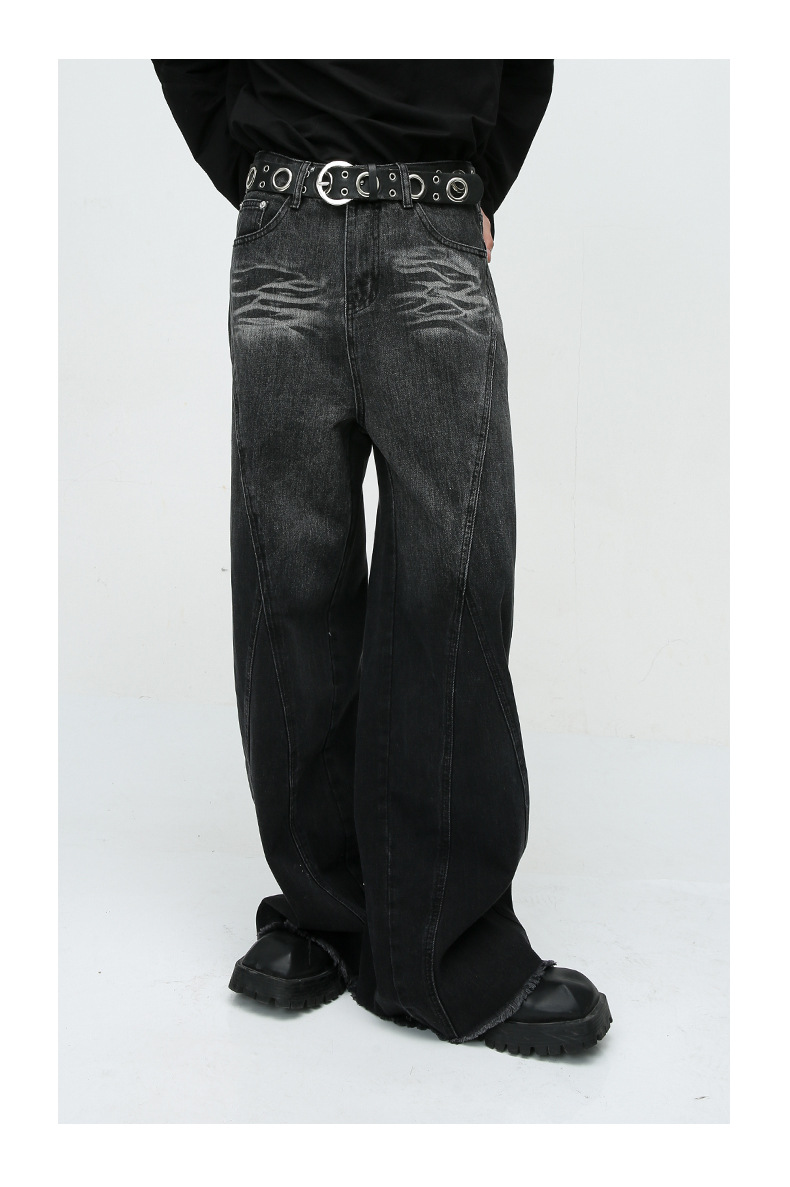 American Street Patchwork Design Jeans - Image 9