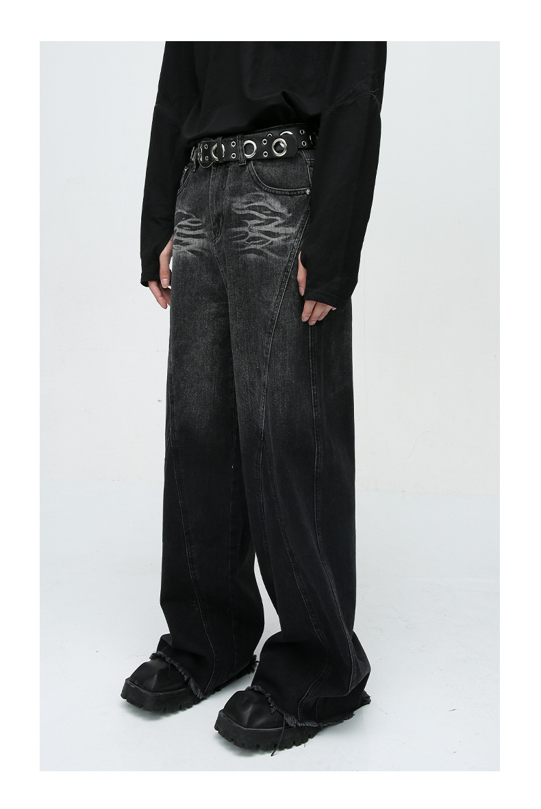 American Street Patchwork Design Jeans - Image 4