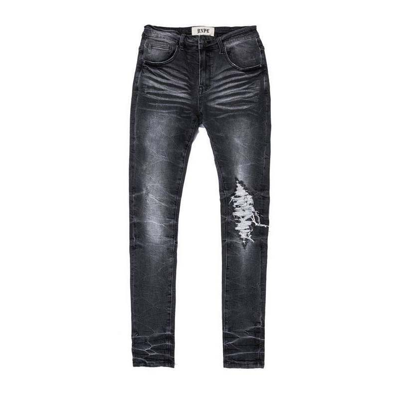 Black Punk Wind Pressure Shaft Distressed Jeans 1
