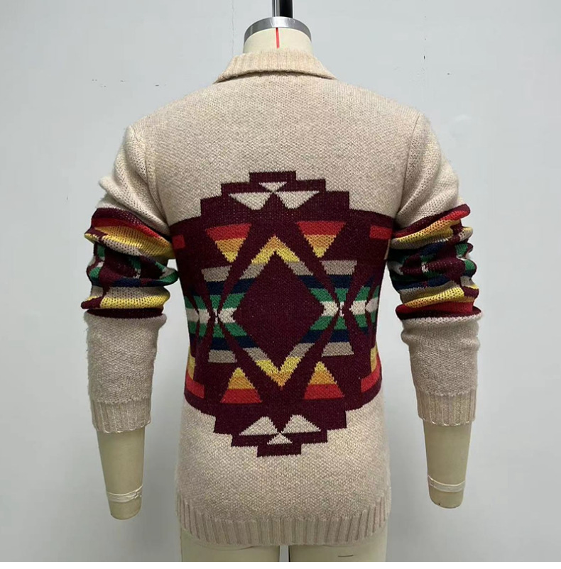 Lapel Thickening Cardigan Woolen Coat Image 3