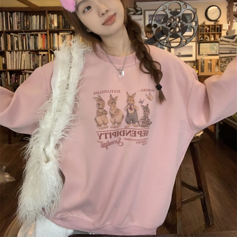 Pink Cute Rabbit Sweater 3