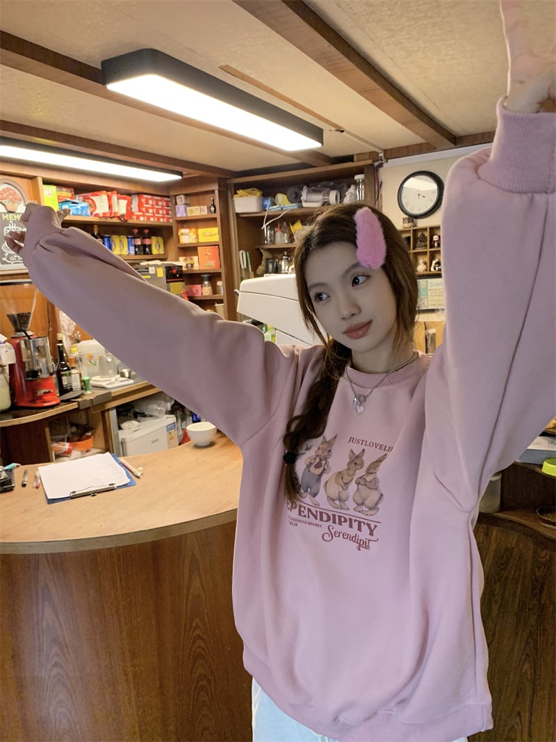 Pink Cute Rabbit Sweater 6