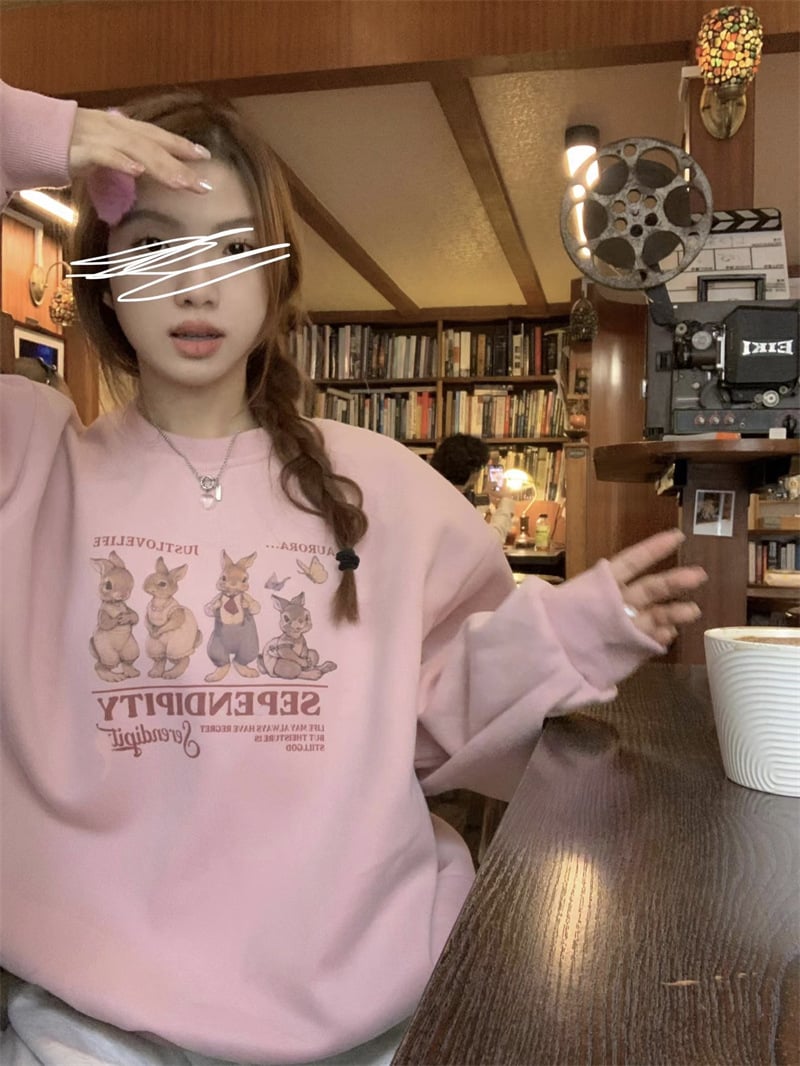 Pink Cute Rabbit Sweater 2