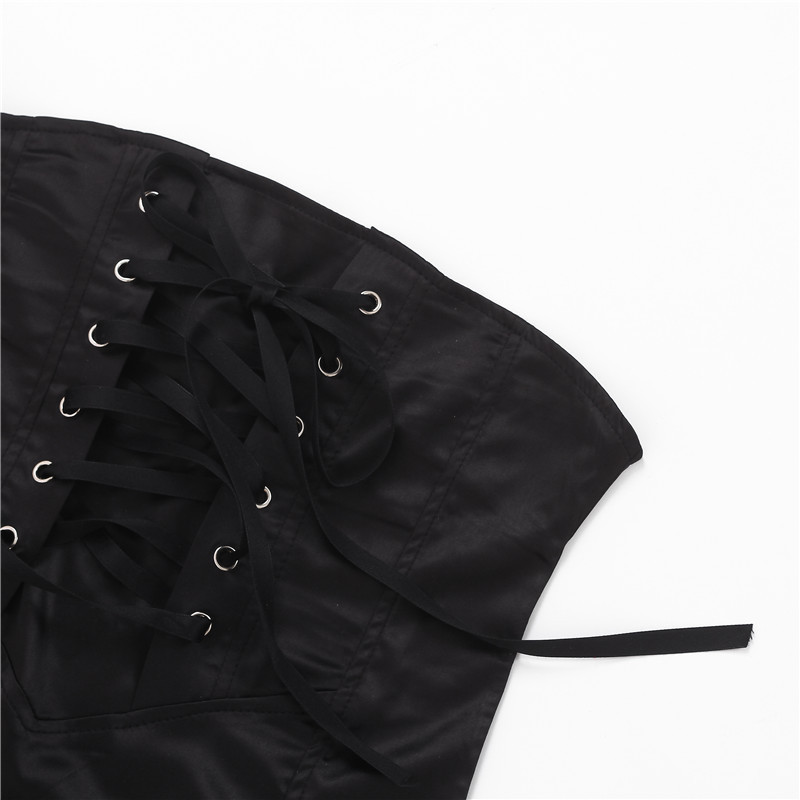 Women's Show Thin Black High Waist Sheath Stitching Skirt 8