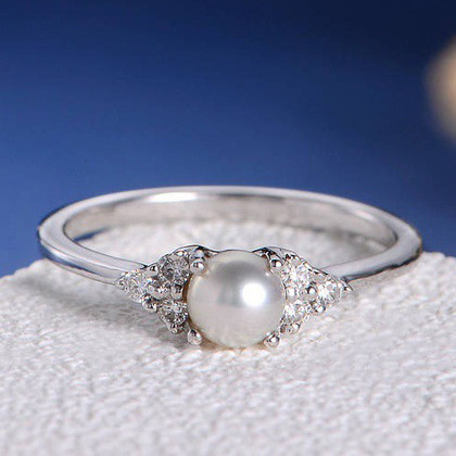 18K Rose Gold Plated Pearl Ring