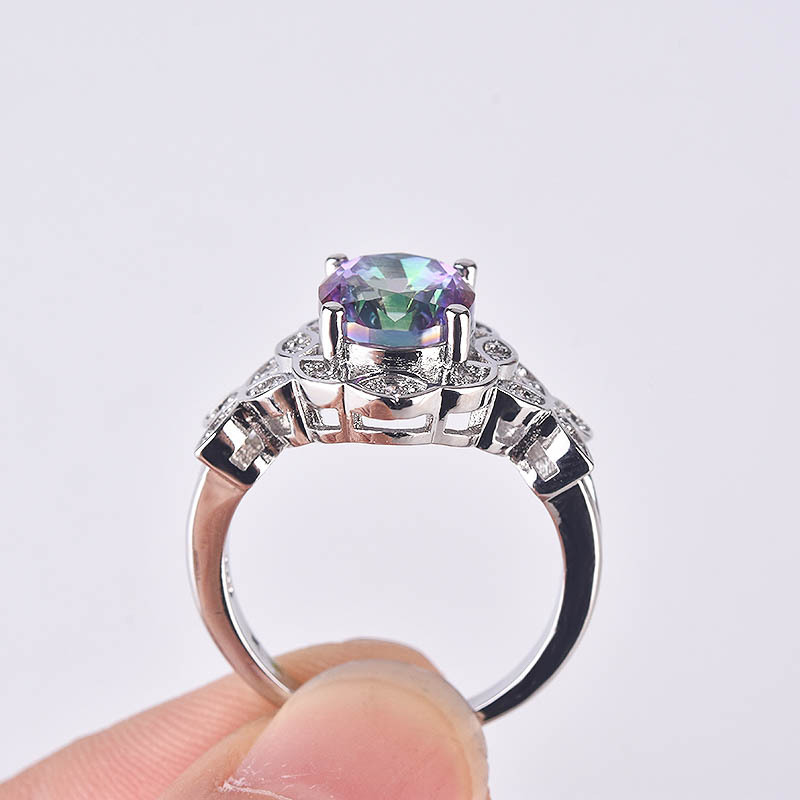 Anillo Mariposa Hueca de Circonita Arcoíris Imagen 3