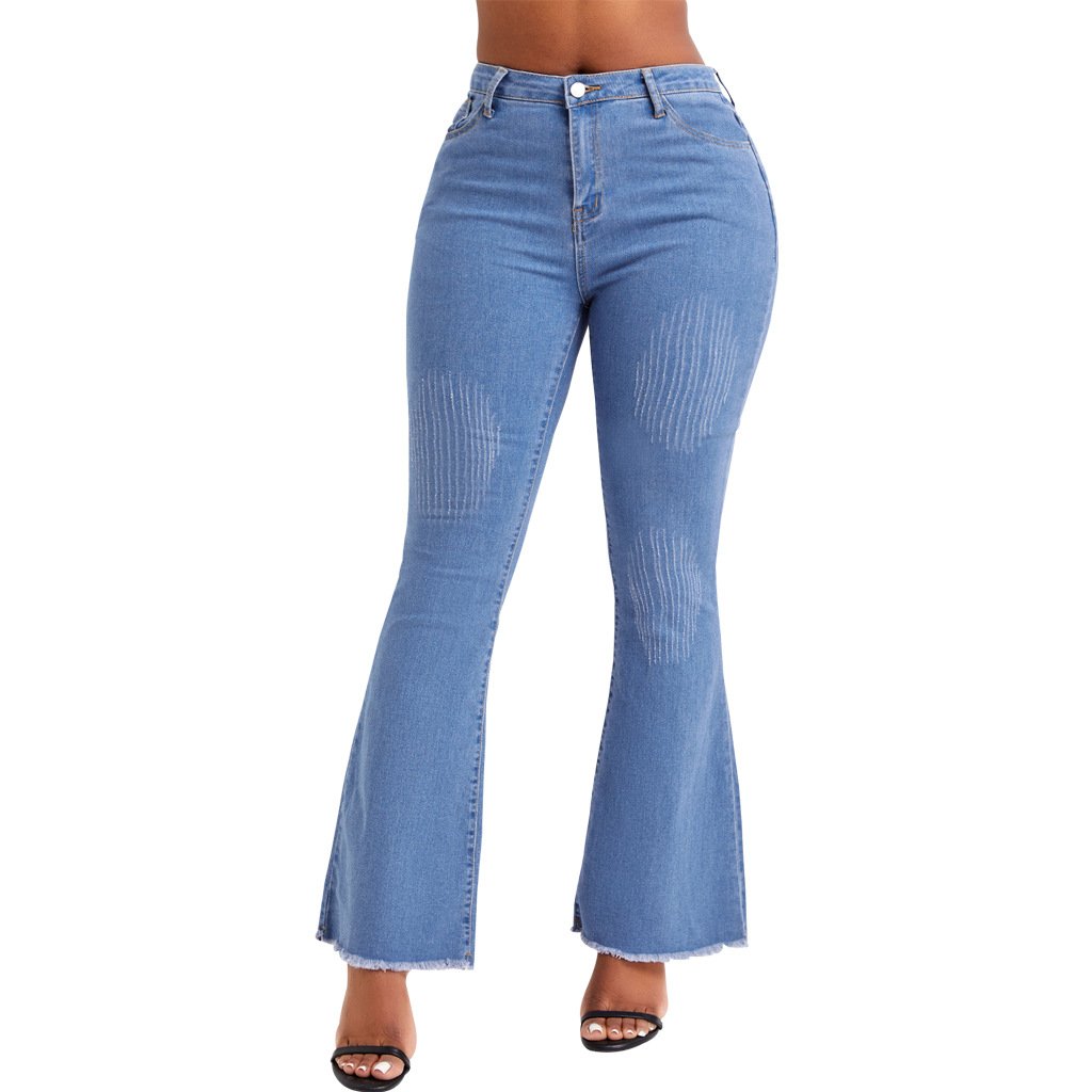 Wide-leg Washed Denim Pants 4