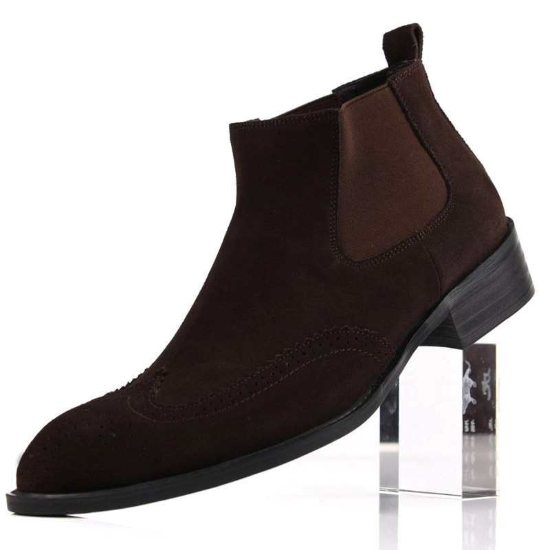 Thick Heel Cowhide Boots