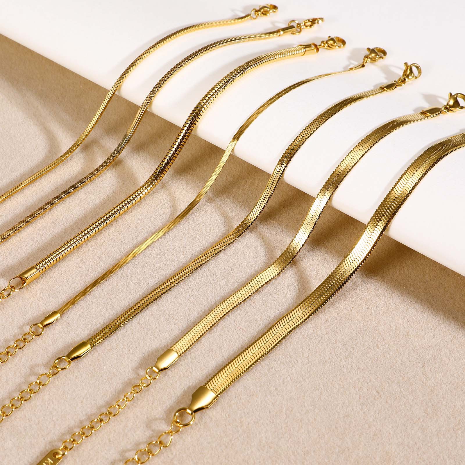 Stainless Steel Bracelet 18K Gold Women's Blade Chain