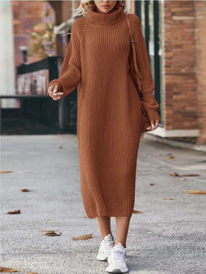 Woolen Dress in Dark Gray