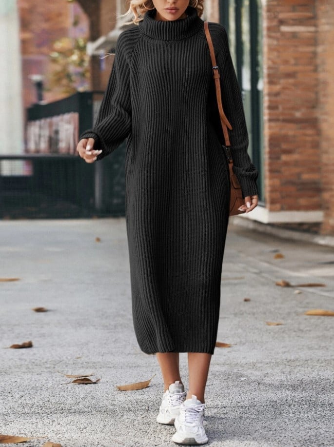 Woolen Dress in Caramel