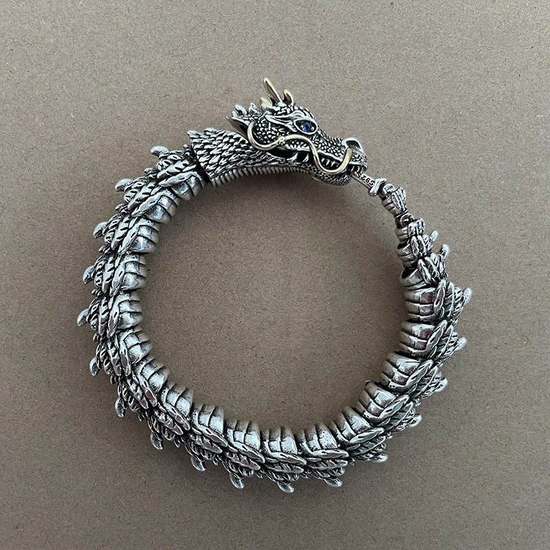 Personalized Sapphire Zodiac Dragon Bracelet Image 1