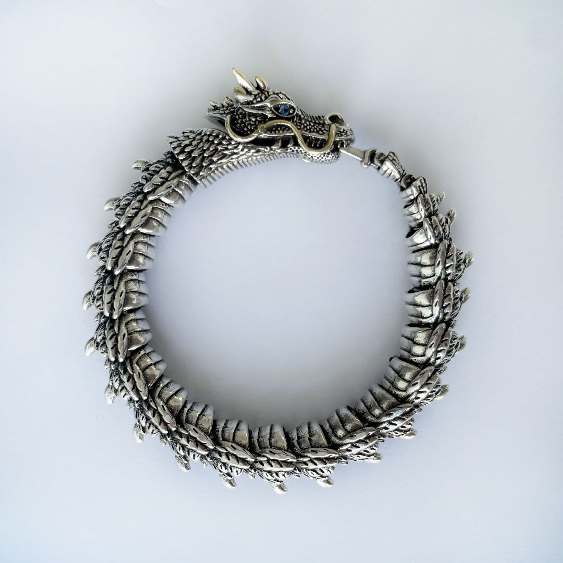 Personalized Sapphire Zodiac Dragon Bracelet Image 5