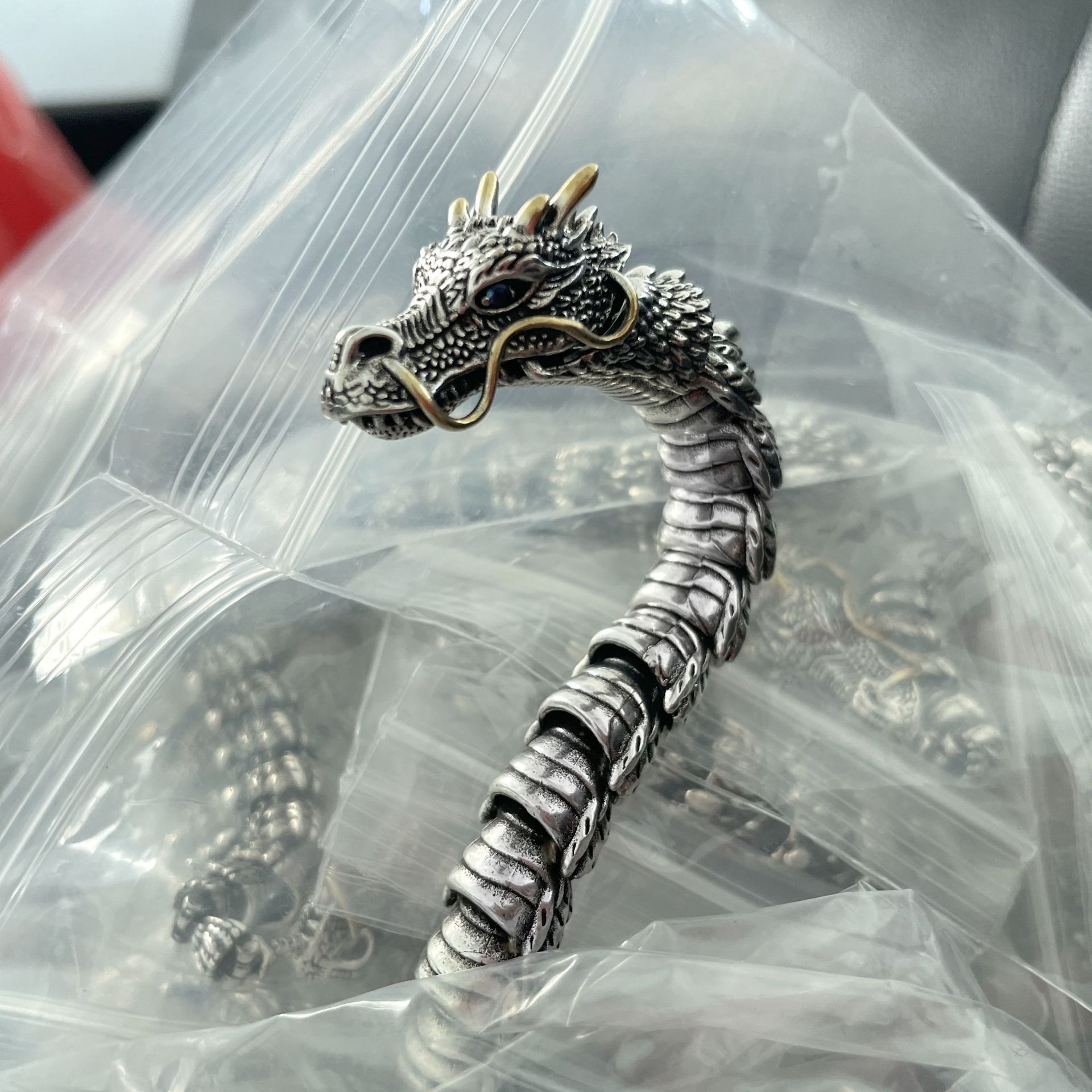 Personalized Sapphire Zodiac Dragon Bracelet Image 4