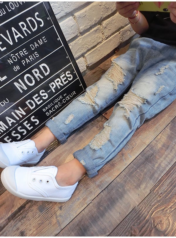 Boys Ripped Trousers Image 6