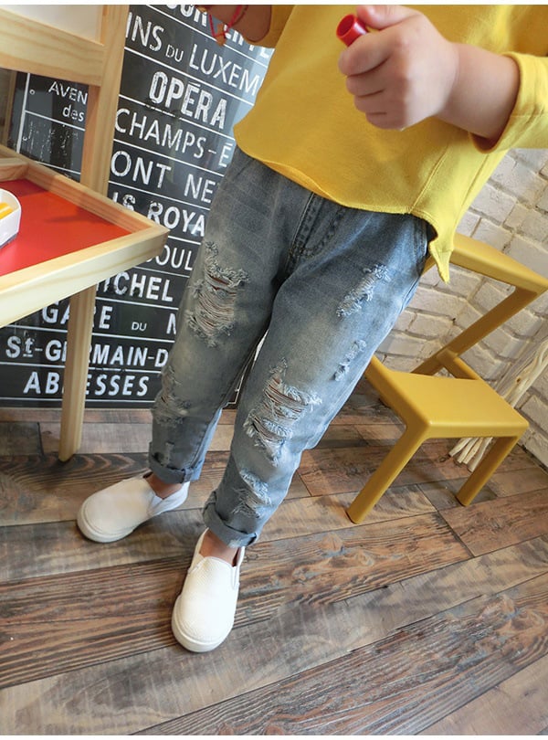 Boys Ripped Trousers Image 7